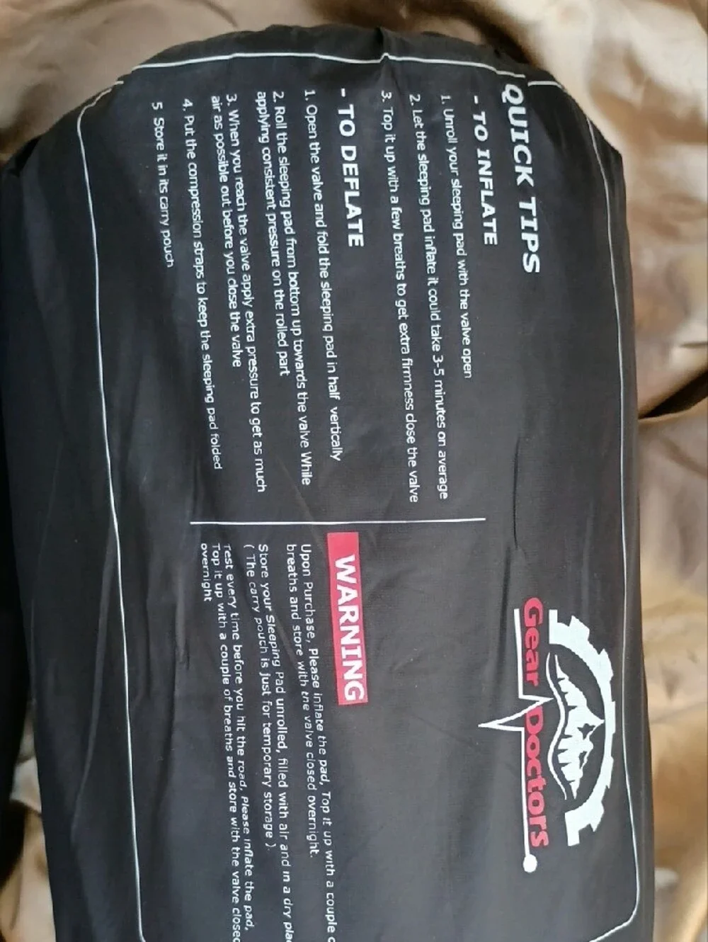 Four-Season Self-Inflating Sleeping Pad - Black with Lime Trim